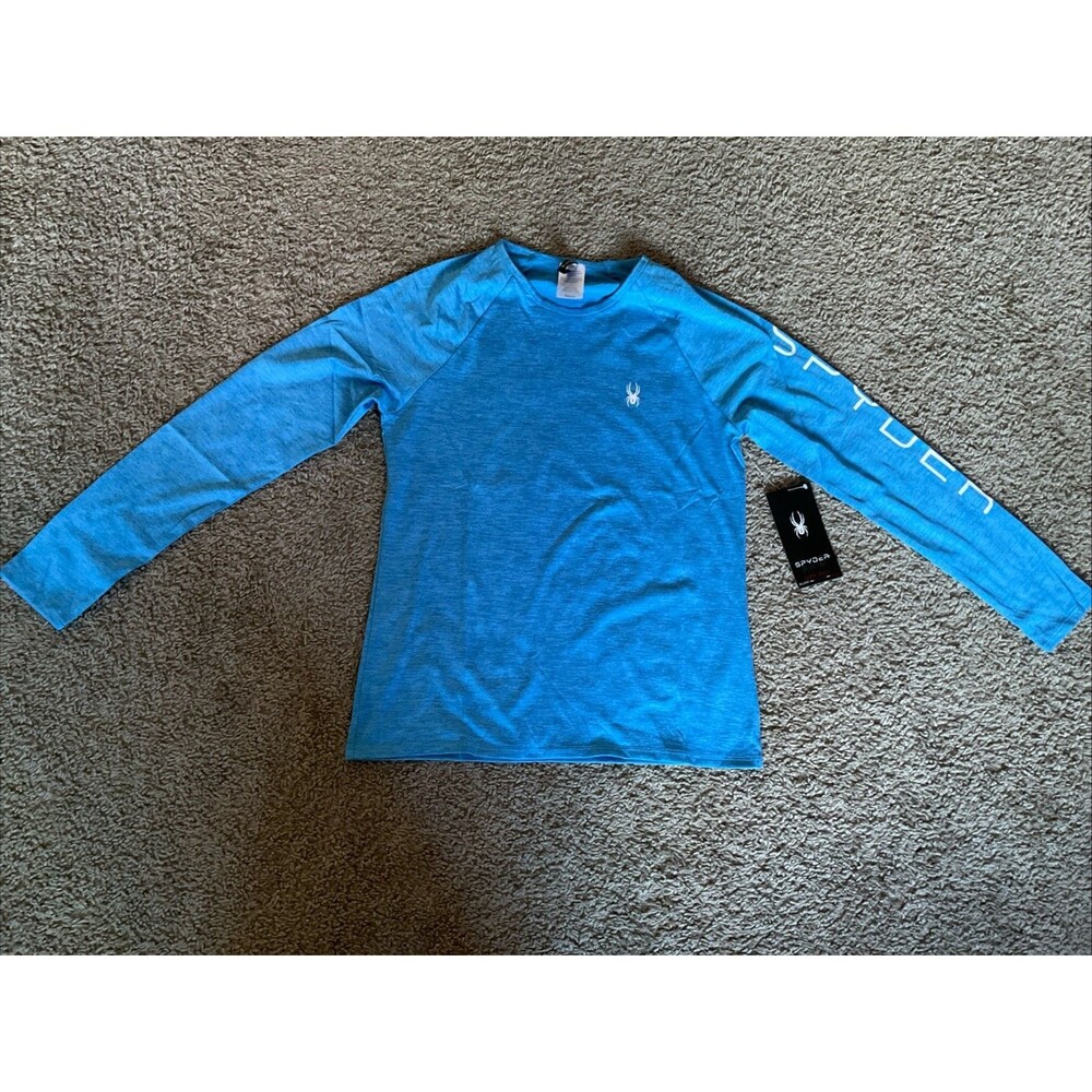 Spyder Quick Dry Athletics Swim Tee Women's Small Long Sleeve Blue Heather NEW